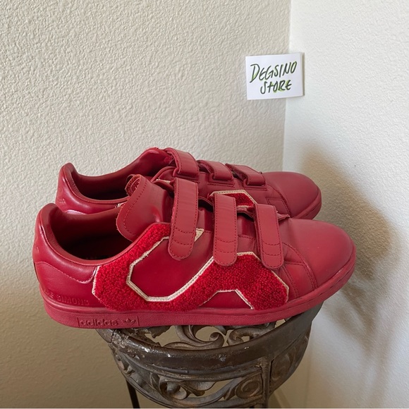 Adidas Stan Smith x Raf Simons Comfort Badge Power Red BB6887 Sneaker - Picture 3 of 8